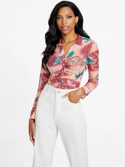 Guess Factory Berrie Mesh Shirt In Multi