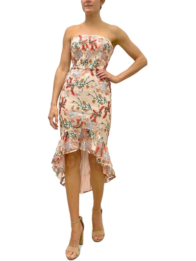 Sam Edelman Womens Hi Low Midi Cocktail And Party Dress In Beige