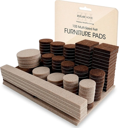 Zulay Kitchen Felt Furniture Pads For Hardwood Floors - 133 Piece In Brown