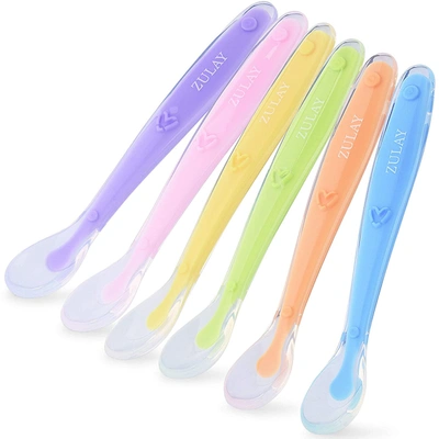 Zulay Kitchen Silicone Baby Spoon (6 Pack) In Multi