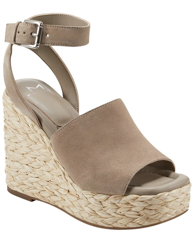 Marc Fisher Ltd Nelly Ankle Strap Wedge Sandal In Beige