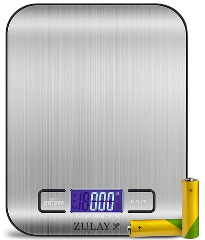 Zulay Kitchen Digital Food Scale - Features Lcd Screen, Measures 5 Different Units Including Grams & Ounces In Silver
