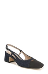 Sam Edelman Tarra Slingback Pump In Hudson Navy/ Black