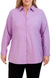Foxcroft Cole Roll Sleeve Button-up Shirt In Soft Violet