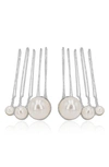 Brides And Hairpins Feya Set Of 2 Imitation Pearl Hair Combs In Silver