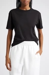 Alexander Wang Essential Short Sleeve Cotton T-shirt In 001 Black