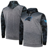 Fanatics Branded Heather Charcoal Carolina Panthers Big & Tall Camo Pullover Hoodie In Heather Charcoal