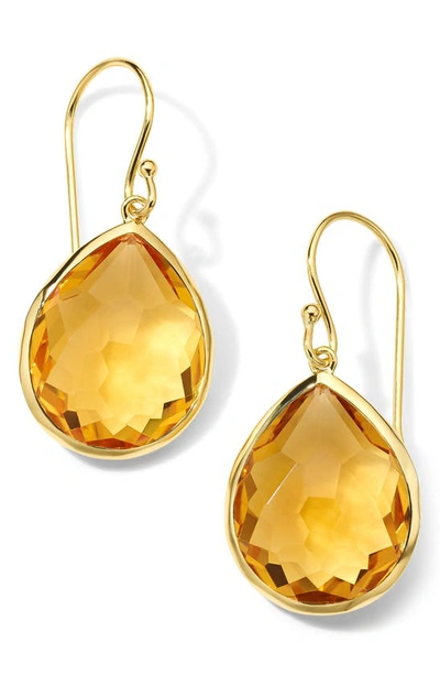 Ippolita 18k Yellow Gold Rock Candy Orange Citrine Pear Drop Earrings