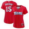 NIKE NIKE BRIAN ANDERSON RED MIAMI MARLINS CITY CONNECT REPLICA PLAYER JERSEY