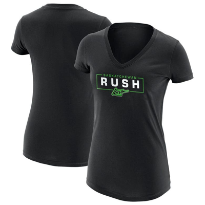 Adpro Sports Black Saskatchewan Rush Primary Logo V-neck T-shirt