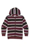 Threads 4 Thought Kids' Stripe Zip-up Hooded Fleece Jacket In Navy Multi