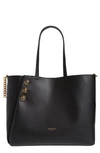 BALMAIN EMBLEM CREST BUTTON CALFSKIN SHOPPER