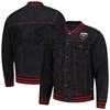 THE WILD COLLECTIVE THE WILD COLLECTIVE  BLACK D.C. UNITED DENIM FULL-BUTTON BOMBER JACKET