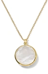 Ippolita Diamond And Pearl Medium Pendant Necklace In Green Gold