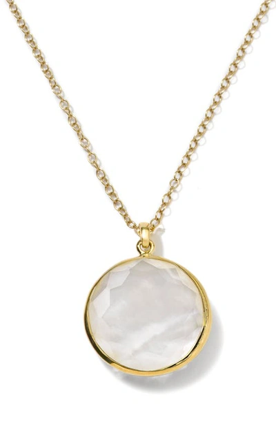 Ippolita Diamond And Pearl Medium Pendant Necklace In Green Gold