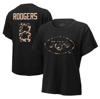 MAJESTIC MAJESTIC THREADS AARON RODGERS BLACK NEW YORK JETS LEOPARD PLAYER NAME & NUMBER T-SHIRT