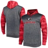 Profile Men's Heather Charcoal Georgia Bulldogs Big And Tall Raglan Fleece Pullover Hoodie In Heather Charcoal