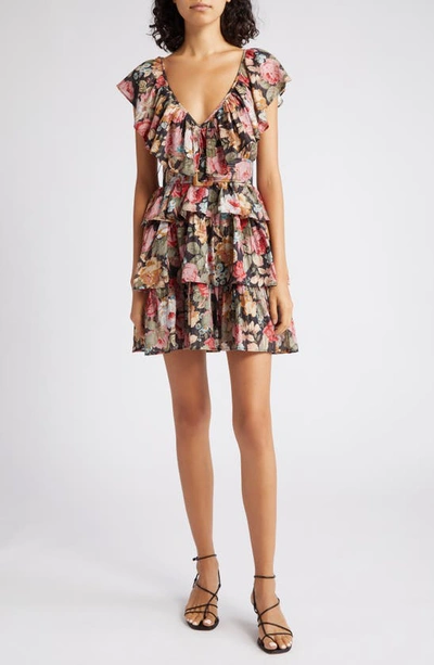 Bytimo Bohemian Metallic Floral Ruffle Dress In Rose Garden | ModeSens