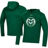 UNDER ARMOUR UNDER ARMOUR  GREEN COLORADO STATE RAMS SCHOOL LOGO RAGLAN LONG SLEEVE HOODIE PERFORMANCE T-SHIRT