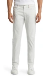 Ag Everett Sueded Stretch Sateen Slim Straight Leg Pants In Sulfur Silver Smoke