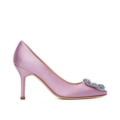 Manolo Blahnik Hangisi 90 Silk Satin Pumps In Pink