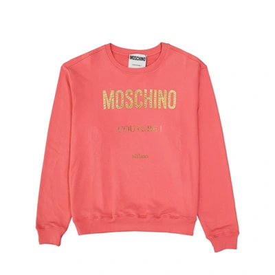 Moschino Cotton Logo Sweatshirt In Pink
