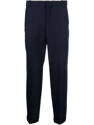 Balmain Staright-leg Tailored Trousers In Turquoise
