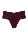 HANKY PANKY PLUS SIZE RETRO LACE THONG DRIED CHERRY RED