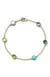 Ippolita 18kt Yellow Gold Lollipop 6-stone Station Gemstone Bracelet In Green Gold