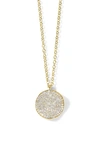 Ippolita 18k Yellow Gold Stardust Diamond Pave Medium Disc Pendant Necklace, 16-18 In Green Gold