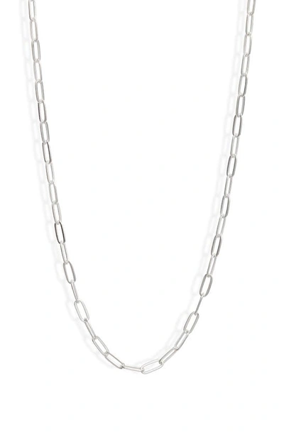 Nashelle Unity Paper Clip Chain Necklace In Sterling Silver