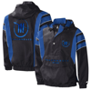 Starter Men's  Black, Royal Trackhouse Racing Impact Half-snap Pullover Jacket In Black