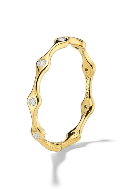 Ippolita 18k Starlight Diamond 9-station Skinny Band Ring In Gold