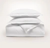 Boll & Branch Organic Signature Textured Stripe Duvet Set In White Textured Stripe