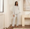 Boll & Branch Soft Knit Long Sleeve & Pants Pajama Set In Mist