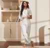 Boll & Branch Signature Short Sleeve & Pants Pajama Set In White