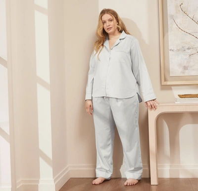 Boll & Branch Signature Long Sleeve & Pants Pajama Set In Sky