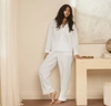 Boll & Branch Signature Long Sleeve & Pants Pajama Set In White