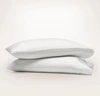 Boll & Branch Organic Signature Delicate Stripe Pillowcase Set In White/pewter
