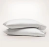 Boll & Branch Organic Signature Delicate Stripe Pillowcase Set In White/mineral