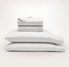 Boll & Branch Organic Signature Delicate Stripe Sheet Set In White/mineral Delicate Stripe [h