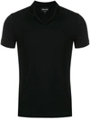 Giorgio Armani Short-sleeve Polo Top In Black