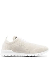 Kiton Fully-perforated Low-top Sneakers In Brown