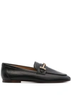 Tod's Leather Loafers With Bow In Black