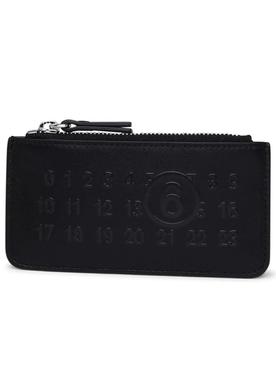 Mm6 Maison Margiela Numbers Logo-embossed Wallet In Black