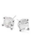 Ippolita Rock Candy Sterling Silver Mini Stud Earrings With Clear Quartz In Silver/ Clear Quartz