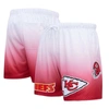 Pro Standard Men's  Red, White Kansas City Chiefs Ombre Mesh Shorts In Red