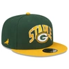 NEW ERA X STAPLE NEW ERA GREEN/GOLD GREEN BAY PACKERS NFL X STAPLE COLLECTION 9FIFTY SNAPBACK ADJUSTABLE HAT