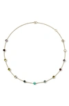 Ippolita 18k Gold Lollipop Stone Station Necklace In Rainbow In Green Gold
