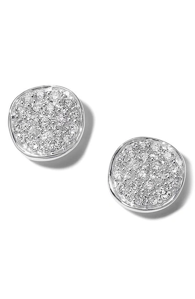 Ippolita Stardust Mini Flower Stud Earrings With Diamonds In Silver